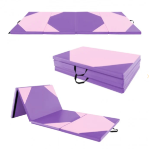 Faltbare Gymnastikmatte 305 x 122 cm, Rosa-Lila