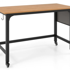 Mobiler Schreibtisch 122 cm mit Rollen, Natur